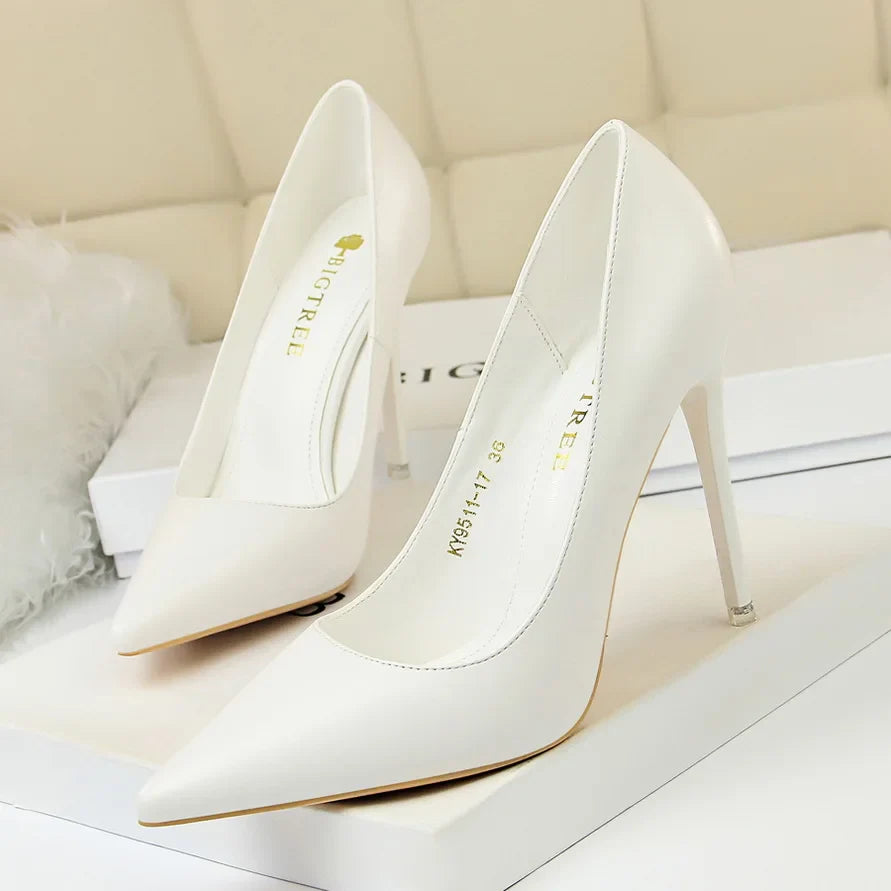 2023 Women 7.5cm 10.5cm High Heels Pumps Lady Wedding Bridal Scarpins Stripper Low Heels Plus Size Fetish Party Blue Pink Shoes