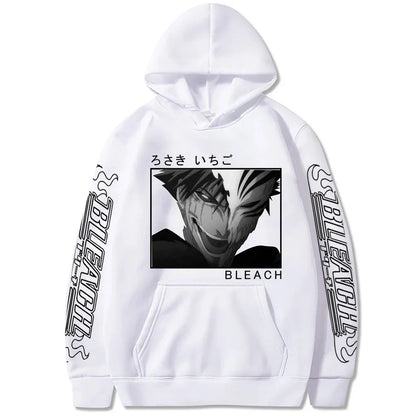 Japan Anime Cartoon Manga Peripherals Hoodies Bleach Print Pullovers Long Sleeve Harajuku Fashion Fleece Warm Casual Sweatshirt
