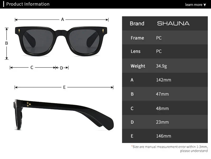 Square Men Rivets Sunglasses Shades UV400 Fashion Women Green Sun Glasses