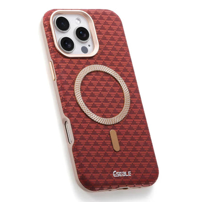 For Magsafe Magnetic Solid Color Triangle Pattern Phone Case for iPhone 17 Pro Max 15 13 14 16 Pro Max Bumper Back Cover