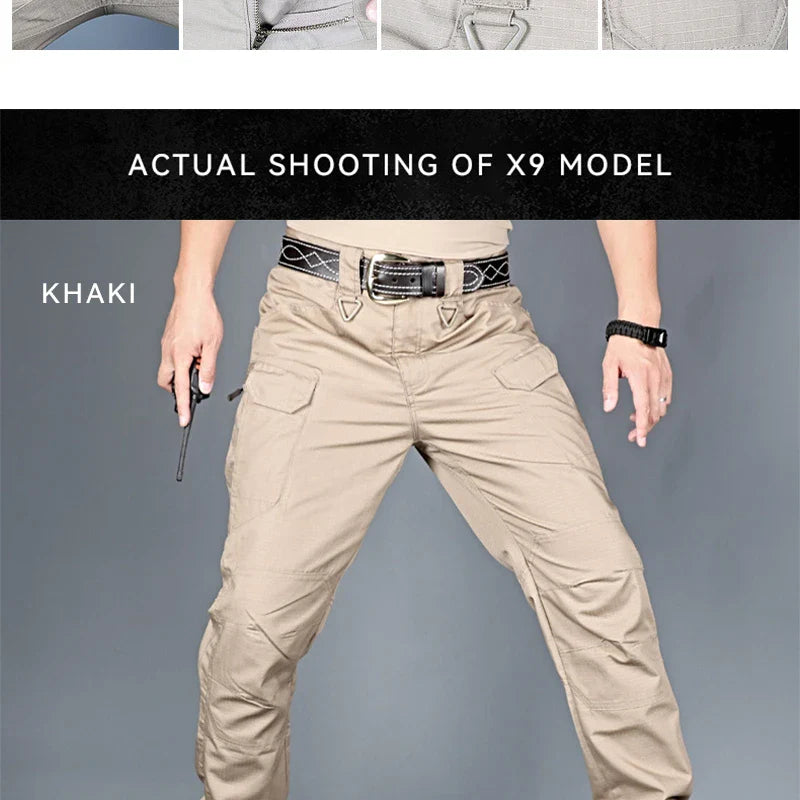 New Casual Tactical Pants Men Cargo Pants Multi Pockets Safari Style Trousers Waterproof Male Streetwear Hiking Plus Size S-6XL