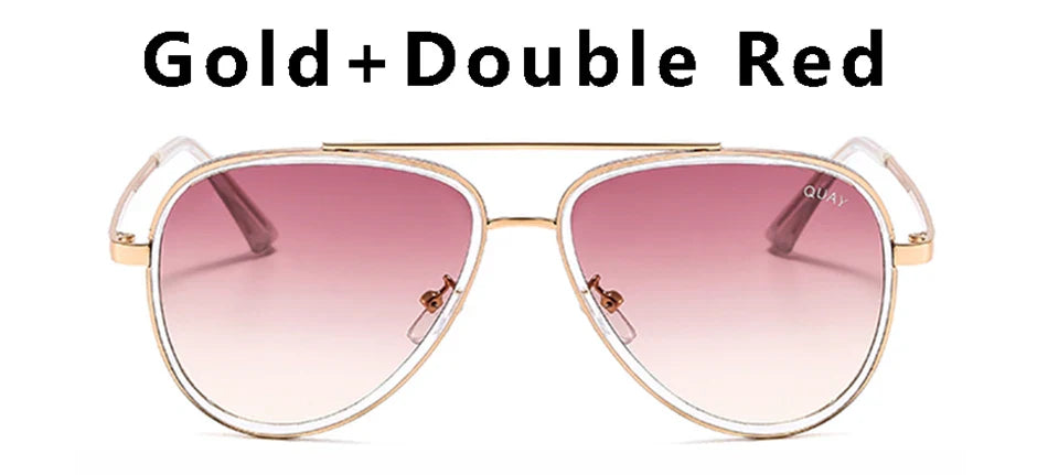 Sunglasses Women Mirror Quay Shades Brand Designer Gradient Pilot Sunglasses