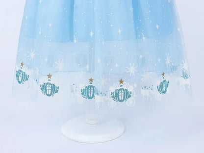 Cinderella Princess Cosplay Dress for Girl Kids Ball Gown Sequin Carnival TUTU Puff Mesh Clothing for Birthday Gift Purim Dress