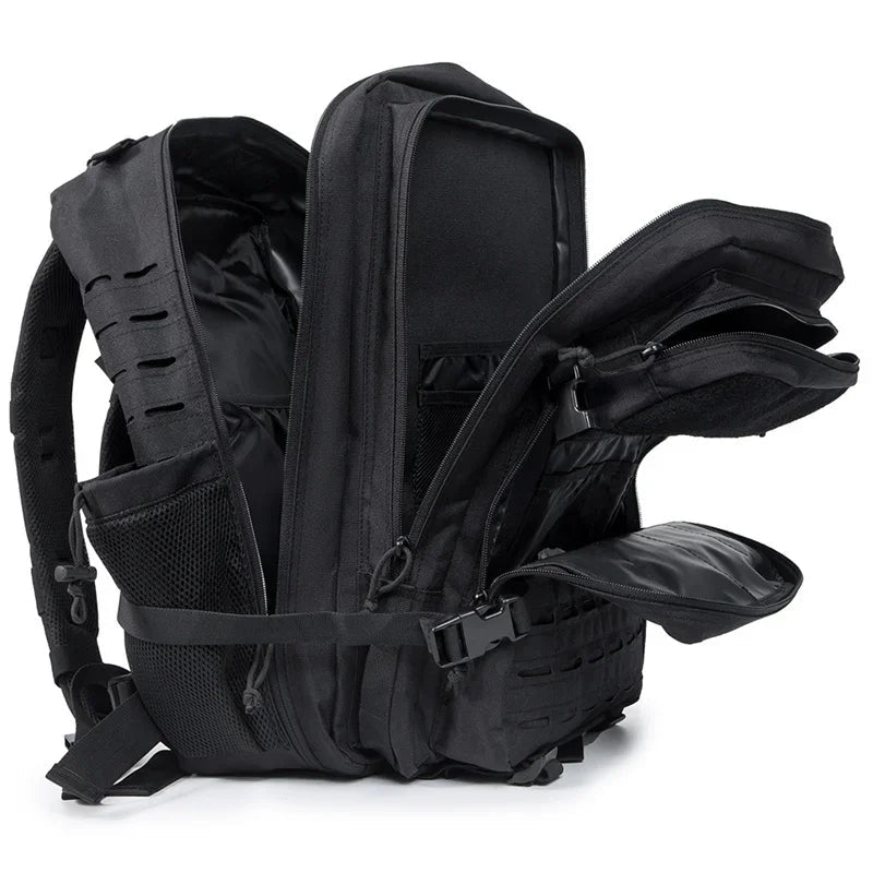 25L/45L Tactical Backpack for Men and Women Outdoor Survival Bug Out Bag Small School Rucksack Hking with Bottle Holder
