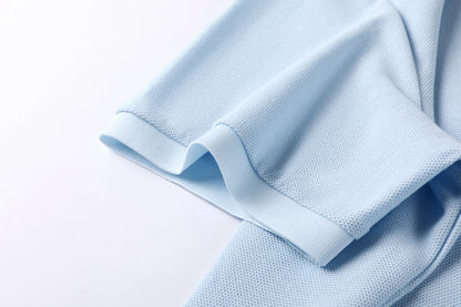Classic Men Short Sleeve Polo Shirt 100% Mercerized Cotton Breathable Summer Golf Business Casual Athletic Tops