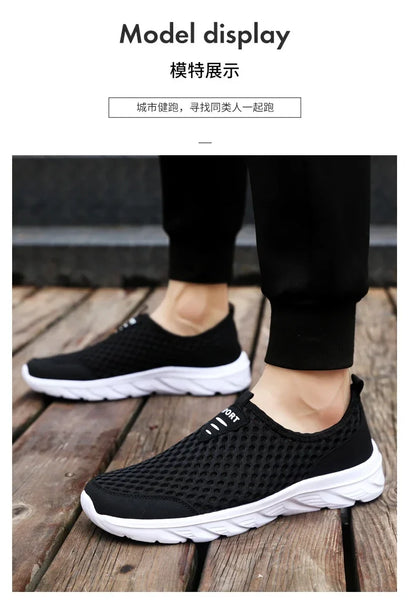 Lightweight Men Casual Shoes Breathable Slip on Male Casual Sneakers Anti-slip Men's Flats Outdoor Walking Shoes Size 39-46