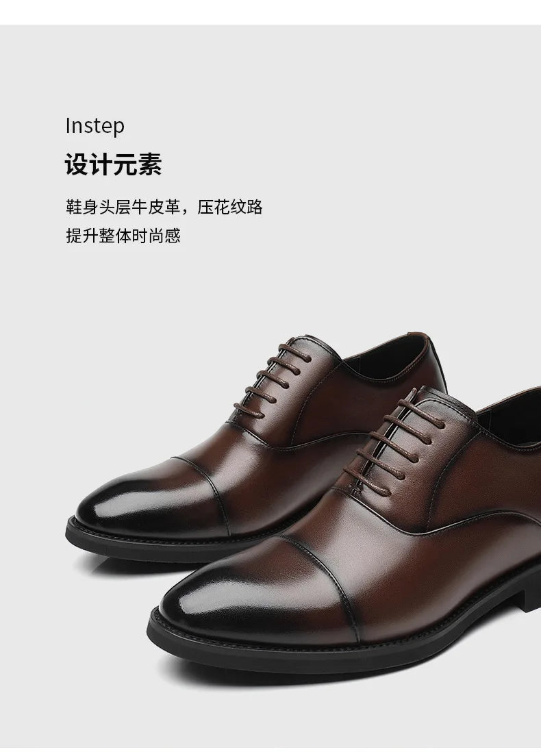 2026 Height Increase 8cm Leather Shoes Men Business Leather Wedding Shoes Men