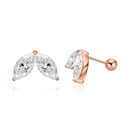 0.3-1CT Marquise Cut Real Moissanite Stud Earrings for Women Party 14k Plated Lab Diamond Earring Silver Jewelry S925