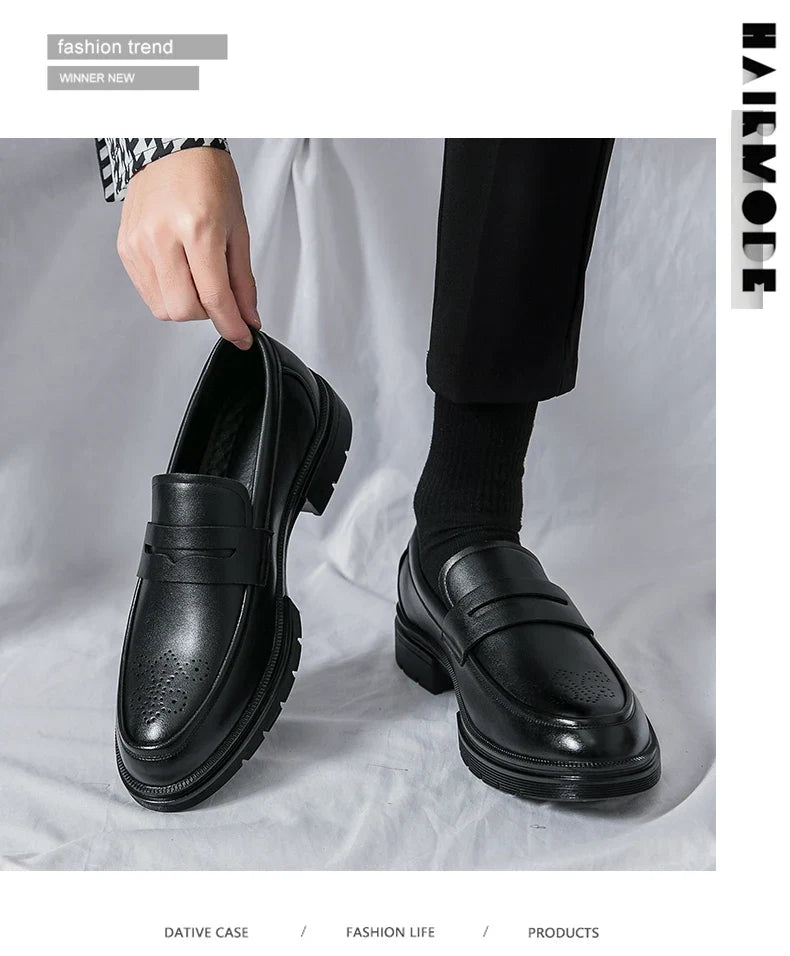 High Quality Men's Dress Shoes Office Casual Business Shoes For Men Brogues Leather Social Wedding Shoes Formal Loafers Male