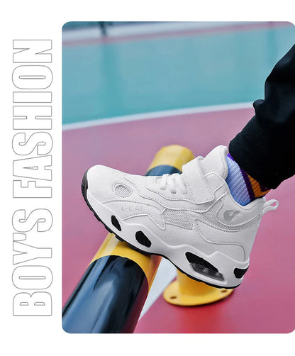 Children's High-top Basketball Shoes Anti-slip Basketball Combat Boots Boys Girls Outdoor Cushioned Sneakers Ankle Support Shoes
