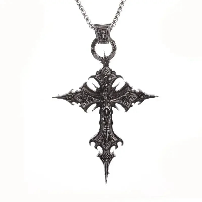 Dante Purgatory Cross Necklace Vintage Christian Passion Jesus Cross Pendant Male and Female Catholic Amulet Jewelry Gift