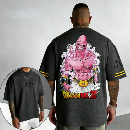 Anime Cotton T-shirt Summer New Majin Buu Printed Men's and Women's Trendy Loose Casual Short Sleeve Top