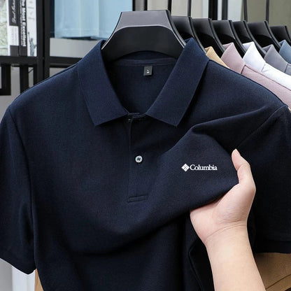 High end brand polo shirt letter printed men's short sleeved 100% cotton comfortable breathable casual 2026 summer new T-shirt