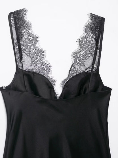 2026 Summer Fashion Women's Slim Tank Tops Sleeveless Backless Solid Lace V Neck Shirt Female Sexy Party Causal Tops