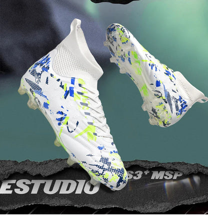 Double Star 2026 New High-Top Soccer Shoes, AG Long Studs, for Teens, Primary School Students, Adults & Kids, Professional Match