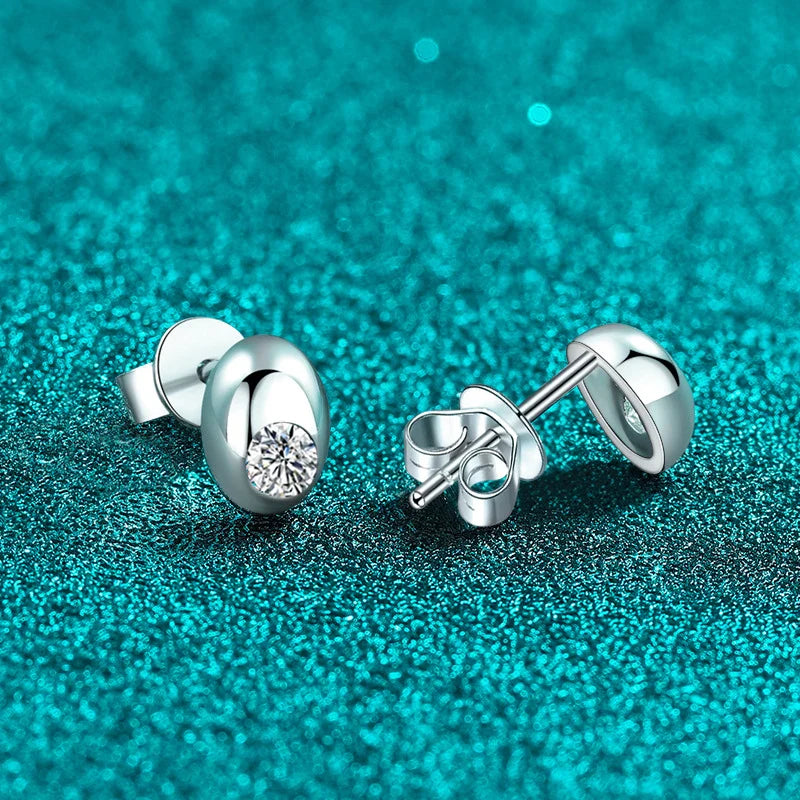 0.2ct Moissanite Stud Earrings For Women 925 Sterling Silver Sparkling Lab Diamond Wedding Jewelry Women's Earrings
