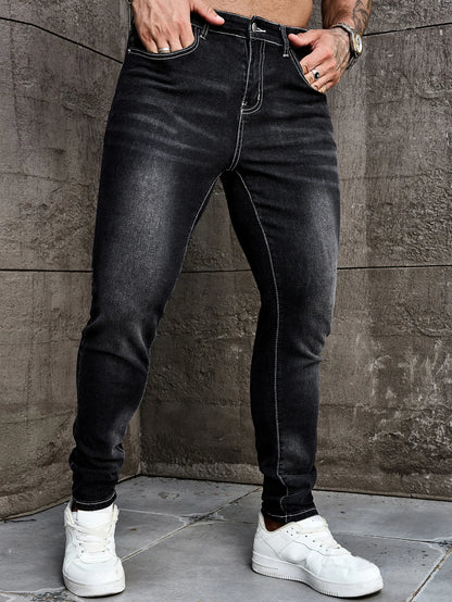 Men's Tight-Fitting Stretch Denim Pants