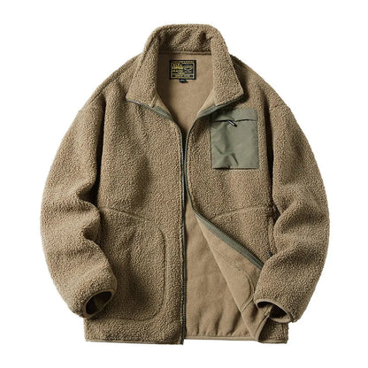 Casaco Masculino Grosso de Moletom Forrado Jaquetas Masculinas de Moletom Berbere Gola Alta Vintage de Lã Polar Casaco de Inverno Quente 패딩