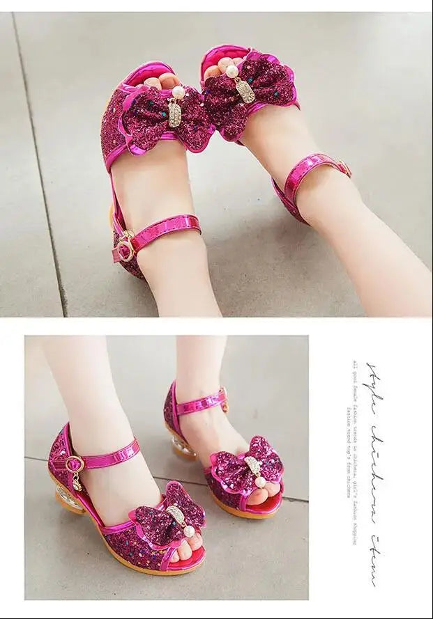 2026 Spring New Children's Shoes   Princess  Shoes Girl's Fashion Sandals Crystal Princess Shoes