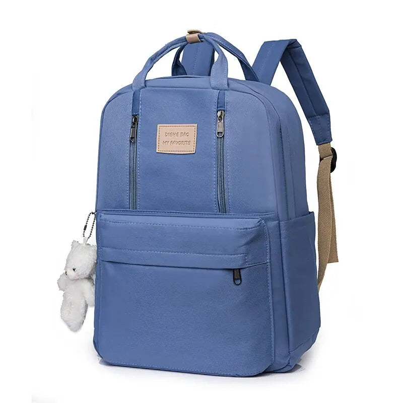 Solid Color Women Backpack High Quality Youth Waterproof Backpacks for Teenage Girls Female School Shoulder Bag Bagpack