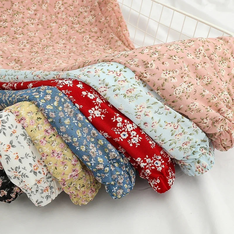 Women's Summer Skirts Vintage Floral Printed Chiffon Skirts High-waisted Elastic Waist Relaxed Mid-length Skirts Beach Skirts
