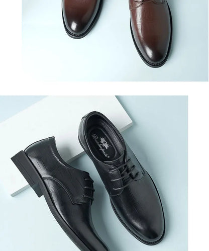 Men's Business Dress Leather Shoes First Layer Cowhide Men Sandals Casual Shoes Inner Height Increase Shoes