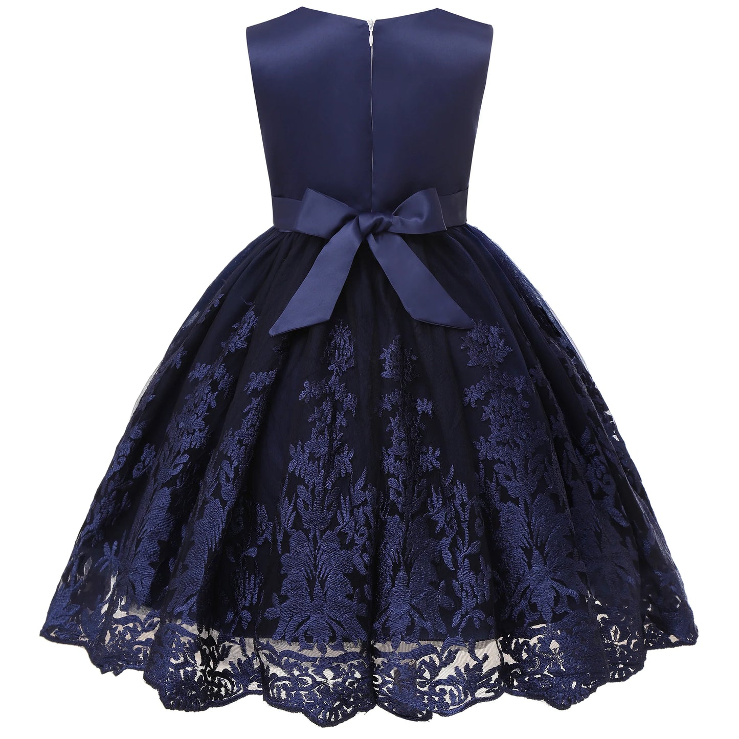 Europe and the United States cross-border new sleeveless undershirt embroidered princess dress girls flowers mesh dress flower