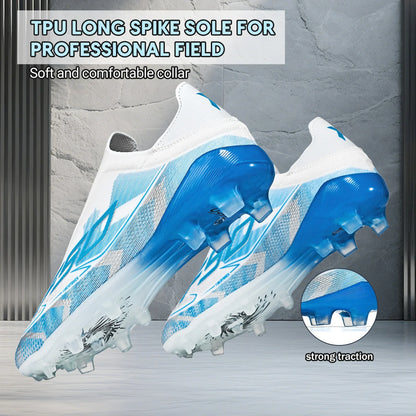 Classic Style AG FG football shoes PU Fabric Ventilated Upper TPU Wearproof Outsole Unisex Kids Outdoor Football Shoes
