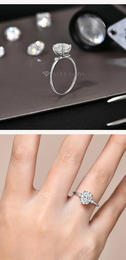 2CT Oval Cut Moissanite Solitaire Ring for Women Lab Grown VVS1 Diamond 9*7mm S925 Silver 18K Gold Wedding Fine Jewelry
