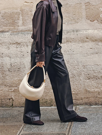 Fresh and casual versatile pine crescent bag, fashionable and luxurious one shoulder armpit bag