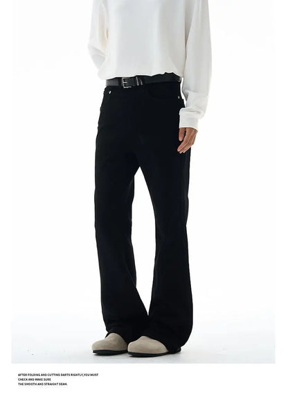 Calça Masculina Vintage Disco Flare Sólida Elástica Slim Fit Estilo Hippie Calça Casual de Perna Larga Streetwear Masculino