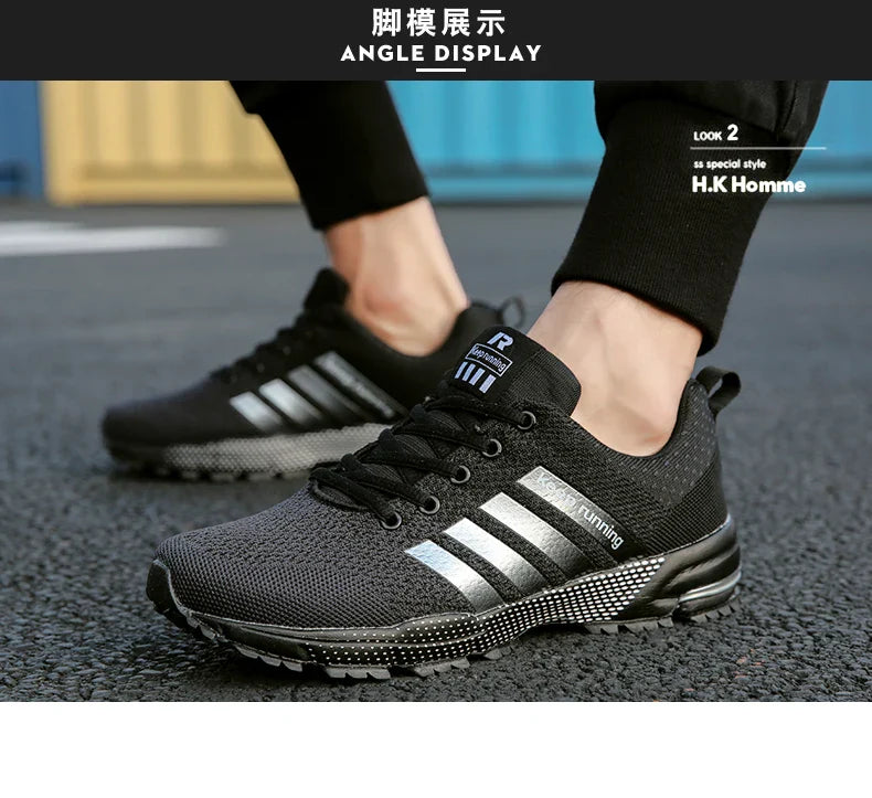 New fashionable plus-size men's casual sports shoes, walking and running shoes, tennis vulcanized men's shoes