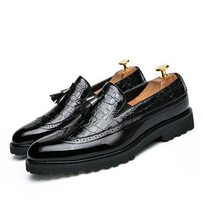 High Quality Casual Business Leather Shoes Men Formal Men's Dress Shoes Classic Tassels Retro Office Social Leather Loafers Male