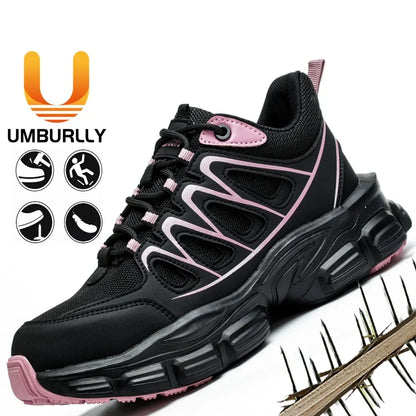 Size 35-42 Women Work Safety Shoes With Steel Toe, Female Sneakers Smash-proof Puncture-proof, Waterproof Safety Working Boots
