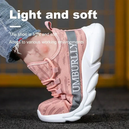 Women's Labor Protection Shoes Anti-Smashing Anti-Piercing Lightweight Breathable Durable Comfortable Work Shoes