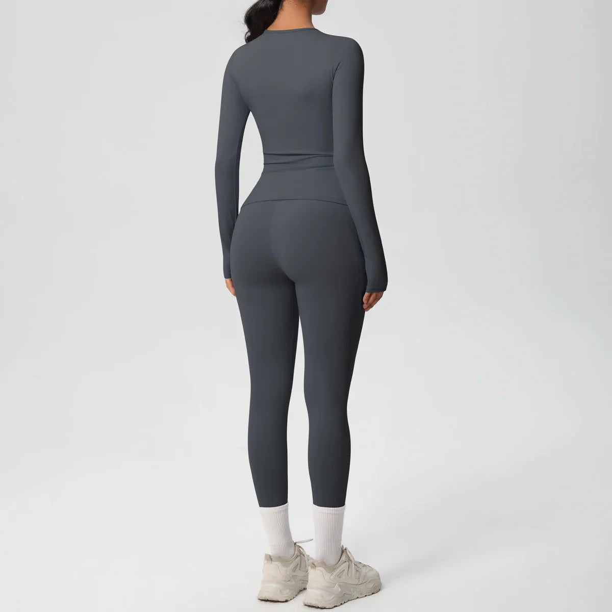 2 PCS Sportswear Yoga Set Gym Clothes Yoga Suits For Women Fitness Set Tracksuits Sports Long Sleeve Crop Top Gym Leggings