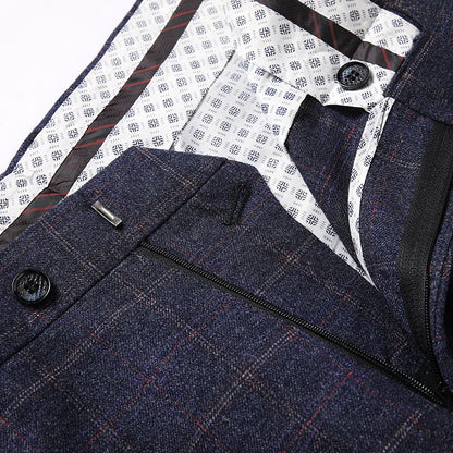 Blazer Vest Pants  Boutique Plaid Men's Formal Groom Wedding Dress Slim Suit 3Pcs or 2Pcs Men's Casual Business Suit Tuxedo