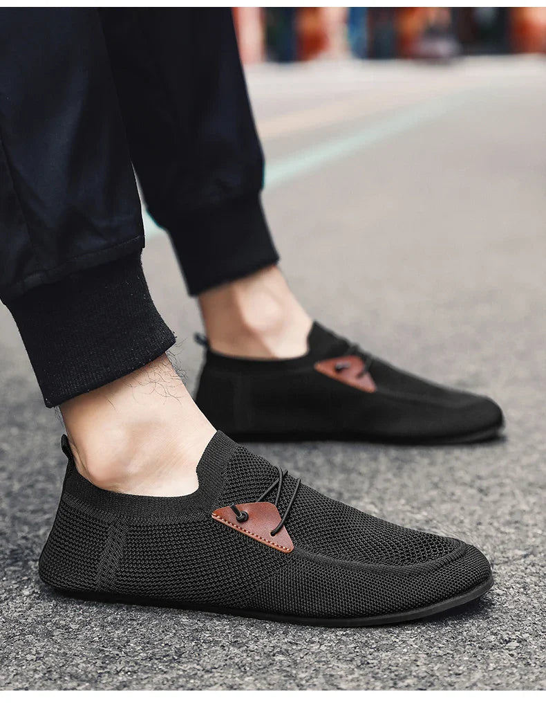 Mesh Loafers Men Driving Moccasins Thin Bottom Flats Walking Shoes Breathable Non Slip Casual Loafers Slip on Mens Shoes