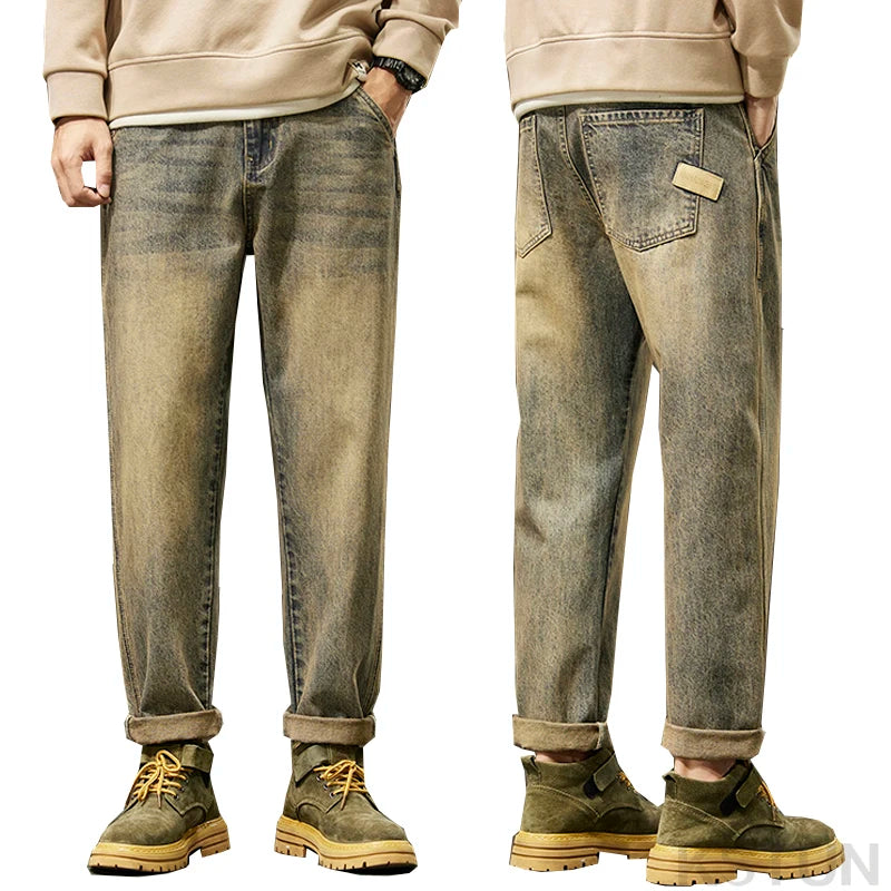 Black Jeans Men Harem Pants Loose Fit Denim Trousers Baggy Pants Mens Desinger Clothing Oversized 42 Cowboys 2024 New Kpop