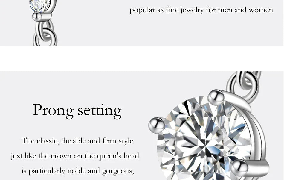 0.5/1CT Moissanite Drop Earring Women S925 Pure Silver Four Claw Laboratory Diamond Fashion Luxury Wedding Jewelry