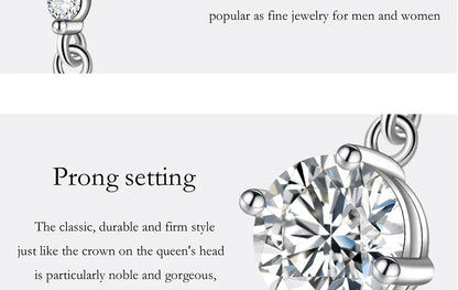 0.5/1CT Moissanite Drop Earring Women S925 Pure Silver Four Claw Laboratory Diamond Fashion Luxury Wedding Jewelry