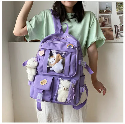Girl's large capacity backpack, unique and cute student backpack