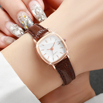 Fashion Small Dial Women Quartz Watch Ladies Simple Leather Band Wristwatches（Without Box）