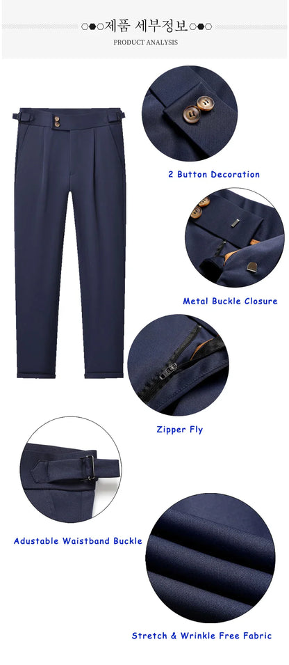 High Quality Mens Dress Pants Stretch Smart Casual Pants Wrinkle Free Suit Pants Men Regular Fit Work Pants Spring Autumn