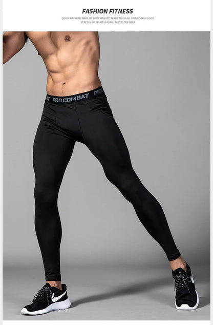 Mens 1-2 Pcs Compression Pants Sport Training Dry Fit Running Tights Fitness Jogging Shorts Summer Basketball Legging Masculina