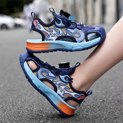 Children Sandals Lightweight Soft Sole Daily Wear Hollow Out Beach Shoes Anti Slip Wear-resistant Versatile Sports Leisure Shoes