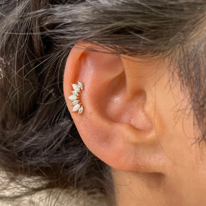 925 Sterling Silver White Zircon Opal Earrings For Women Girl Wedding Engagement Jewelry Delicate Ear Buckle jewelry