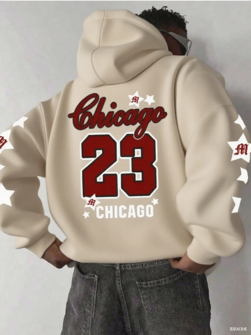 Autumn and Winter Men Sweatshirt Men's Chicago 23 Graphic Hooded Hoodies Hombre Y2k Unisex Pullovers Hip Hop Women Hoodie Tops