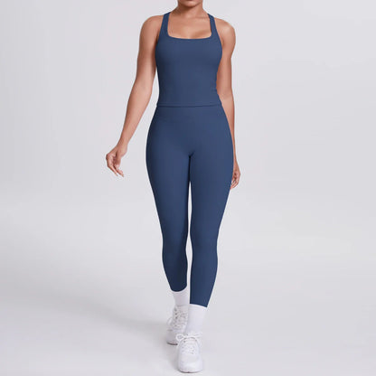 Yoga Top Set Fitness Gym Suit Training Sleeveless Sport Gym Tops Crossover Back Sports Underwear Tummy Control Slimming