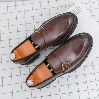 Men's Leather Loafers Slip On Office Casual Business Leather Shoes For Men Wedding Oxford Shoes Male Party Formal Derby Shoe Man